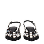 The Attico Black Leather Stiletto Heel Sandals