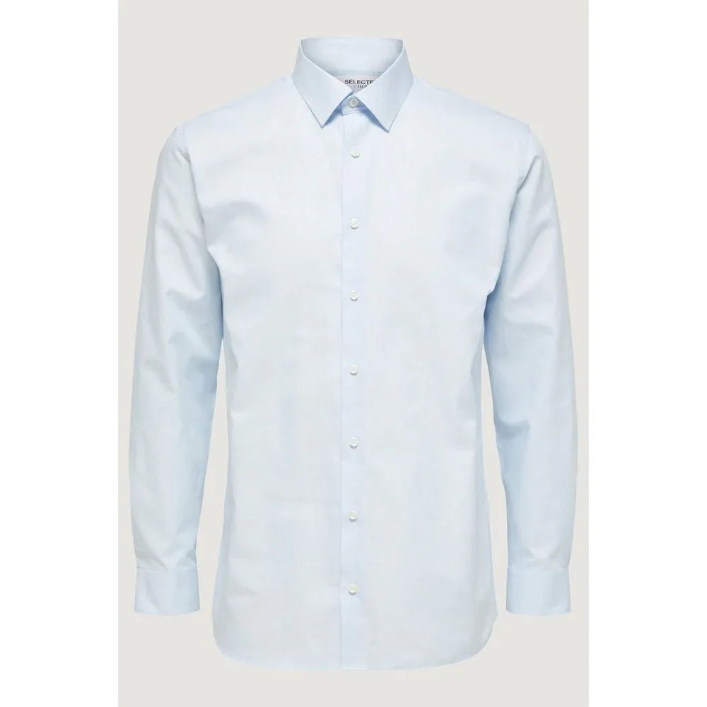 Selected Blue Cotton Dress Shirt - Zeiniez