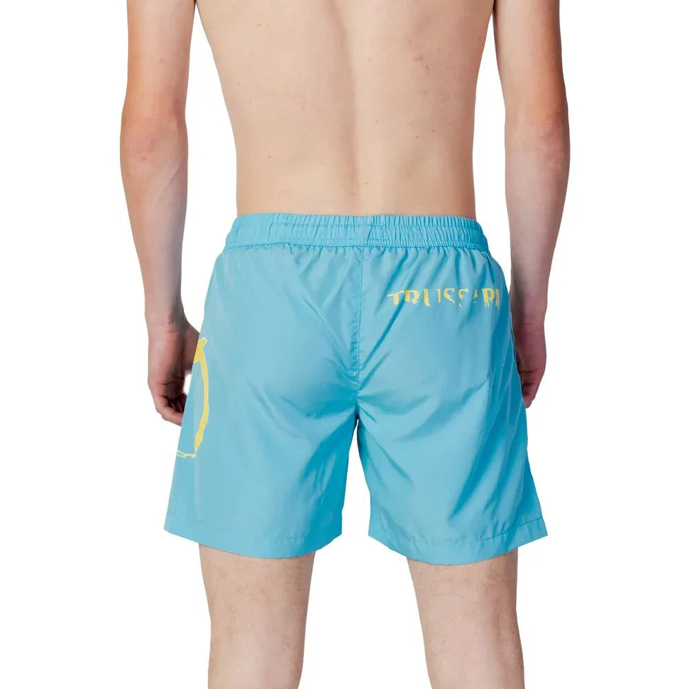 Trussardi Beachwear Blue Polyester Swim Shorts - Zeiniez