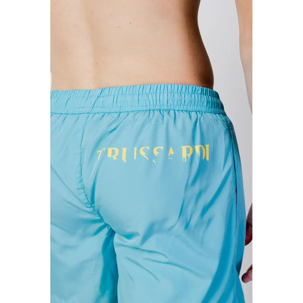 Trussardi Beachwear Blue Polyester Swim Shorts - Zeiniez