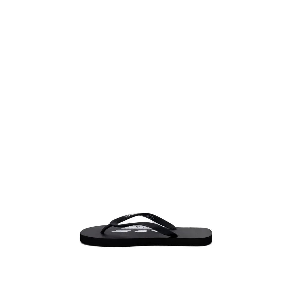 Emporio Armani Underwear Black And White Rubber Flip-Flop Sandals - Zeiniez