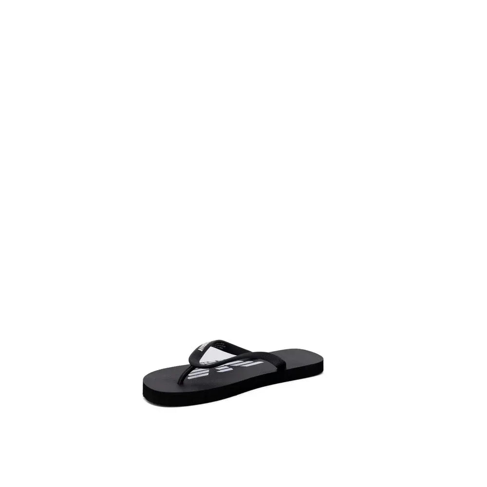 Emporio Armani Underwear Black And White Rubber Flip-Flop Sandals - Zeiniez