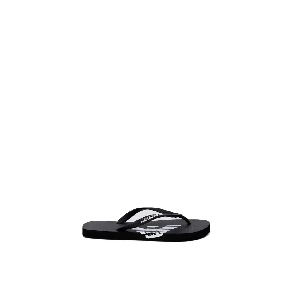 Emporio Armani Underwear Black And White Rubber Flip-Flop Sandals - Zeiniez