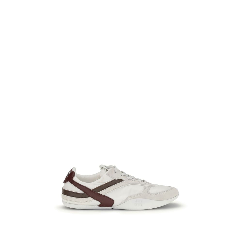 Miu Miu White Calf Leather Bos Taurus Athletic Sneakers - Zeiniez