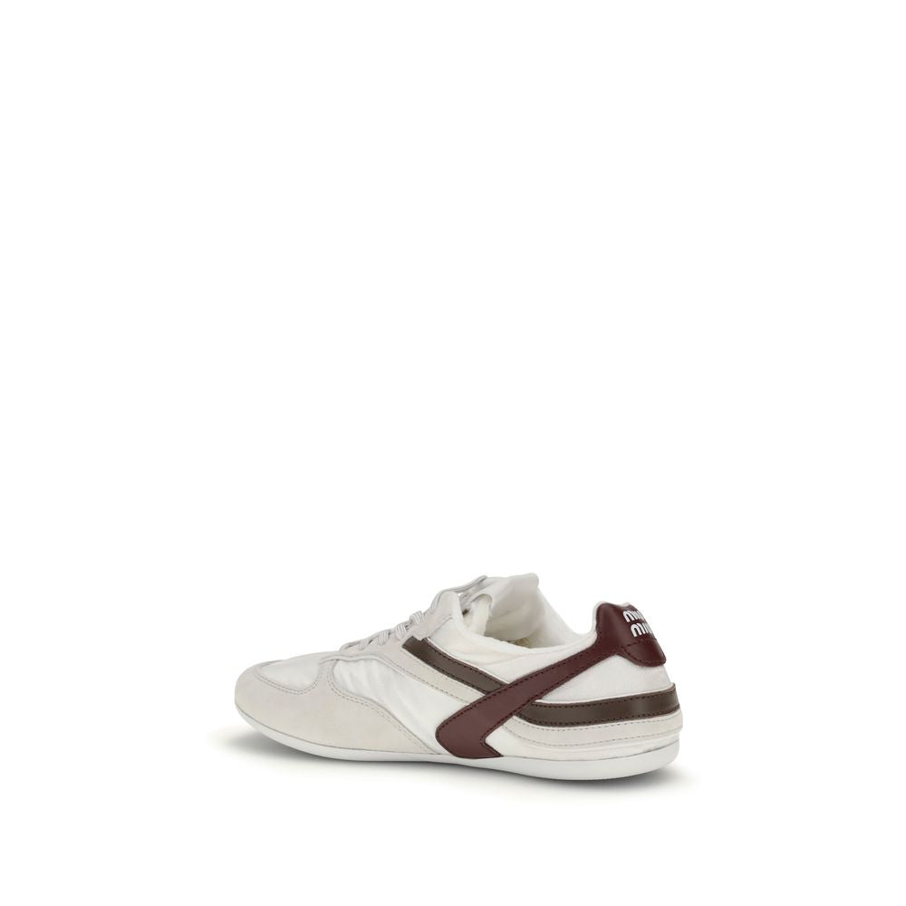 Miu Miu White Calf Leather Bos Taurus Athletic Sneakers - Zeiniez