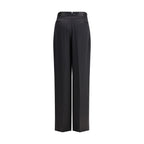 SA SU PHI Black Silk Casual Pants