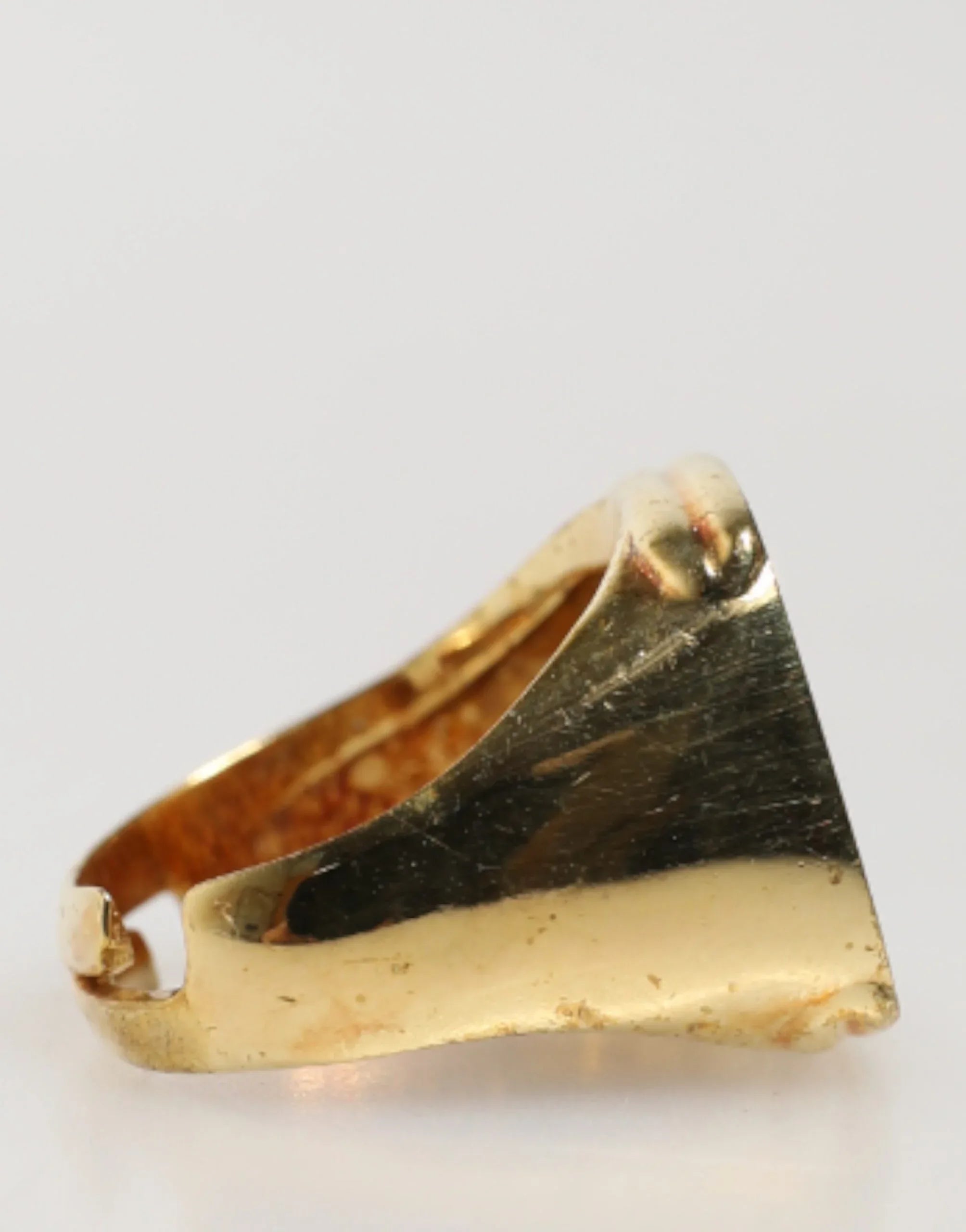 Dolce & Gabbana Gold-Tone Real Brass Black Enamel "J" Adjustable Rings - Zeiniez