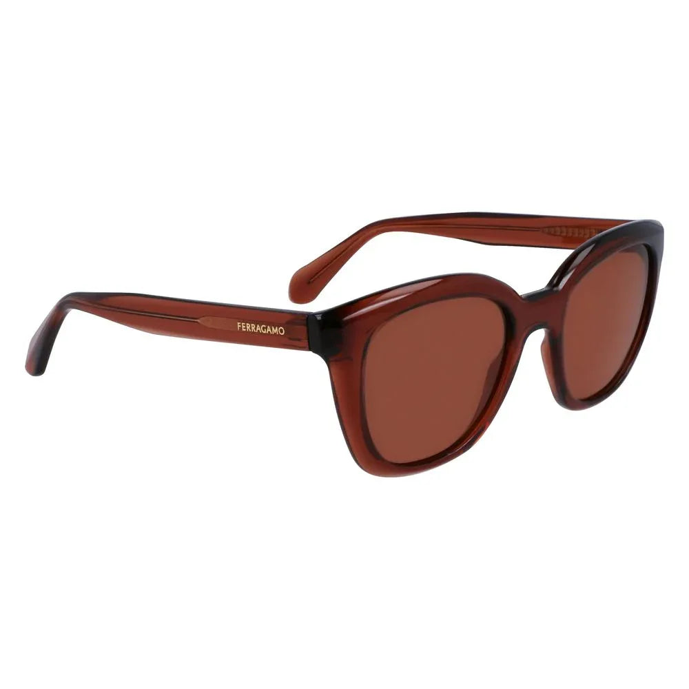 Ferragamo Brown Injected Sunglasses - Zeiniez