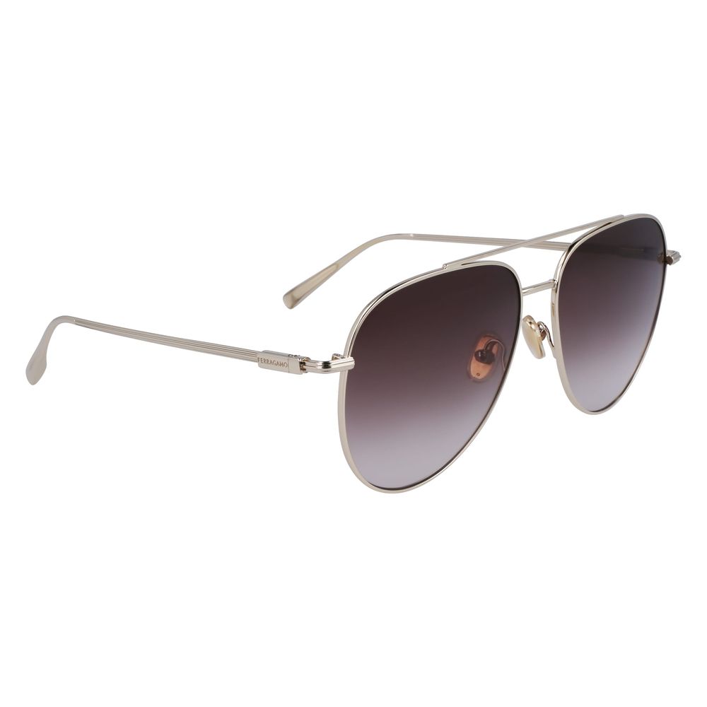Ferragamo Gold Metal Sunglasses - Zeiniez