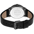Just Cavalli Black Leather Dress Watch