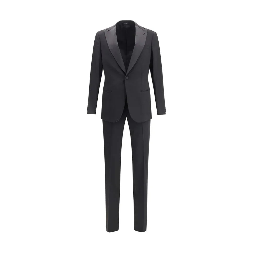 Giorgio Armani Black Fleece Wool Tuxedo - Zeiniez