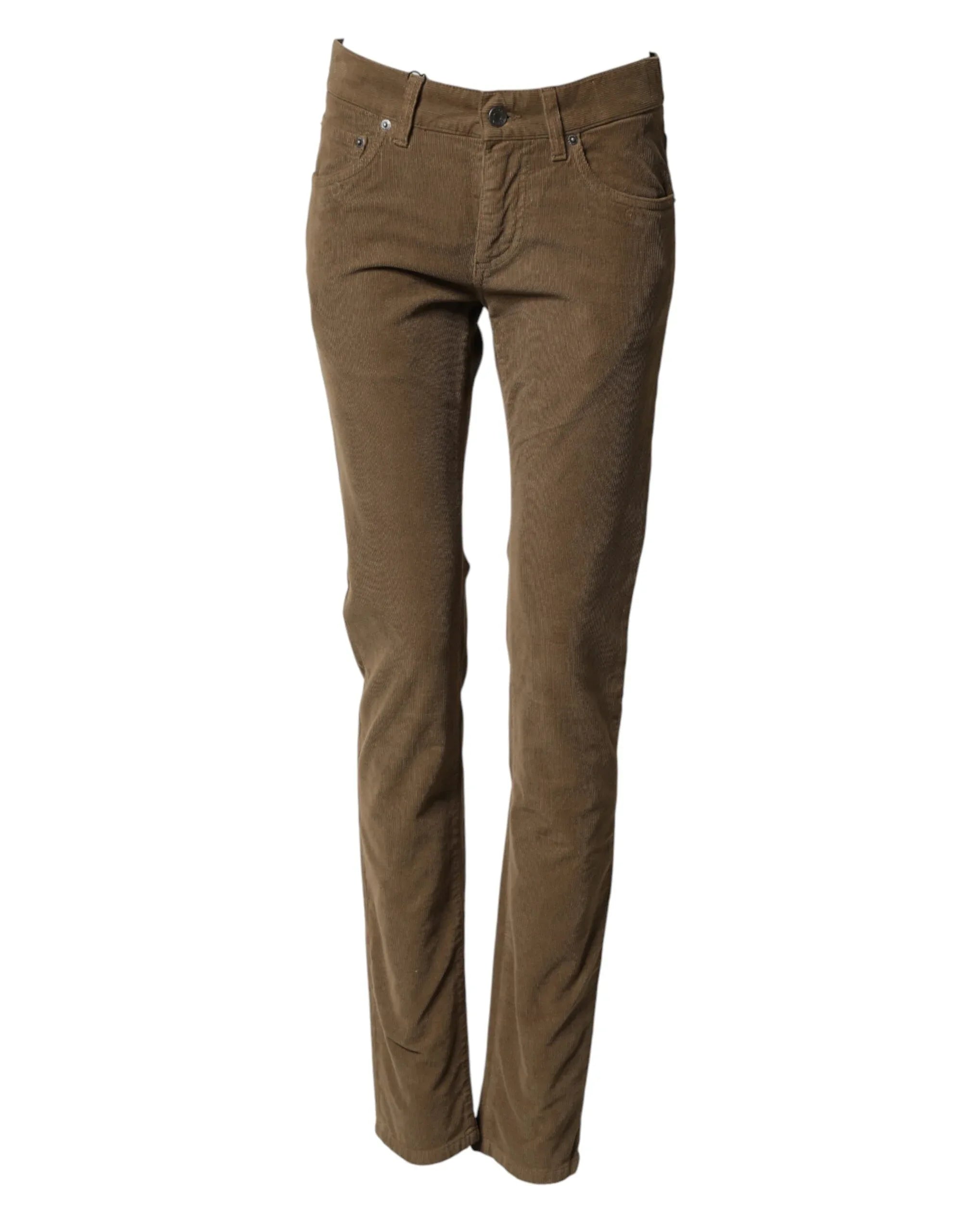 Dolce & Gabbana Brown Cotton Stretch Skinny Men Denim Jeans - Zeiniez