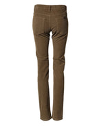 Dolce & Gabbana Brown Cotton Stretch Skinny Men Denim Jeans - Zeiniez