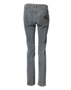 Dolce & Gabbana Blue Two Tone Cotton Men Skinny Denim Jeans - Zeiniez