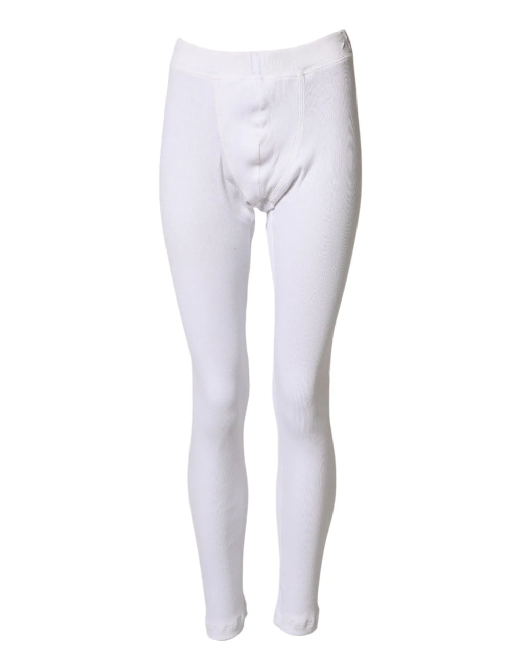 Dolce & Gabbana White Cotton Mid Waist Tights Leggings Pants - Zeiniez