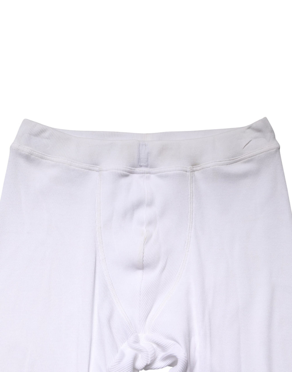 Dolce & Gabbana White Cotton Mid Waist Tights Leggings Pants