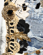 Dolce & Gabbana Blue Ripped Embellished Cotton Denim Jeans - Zeiniez