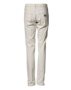 Dolce & Gabbana White Cotton Skinny Denim Trouser Men Jeans - Zeiniez