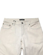 Dolce & Gabbana White Cotton Skinny Denim Trouser Men Jeans - Zeiniez