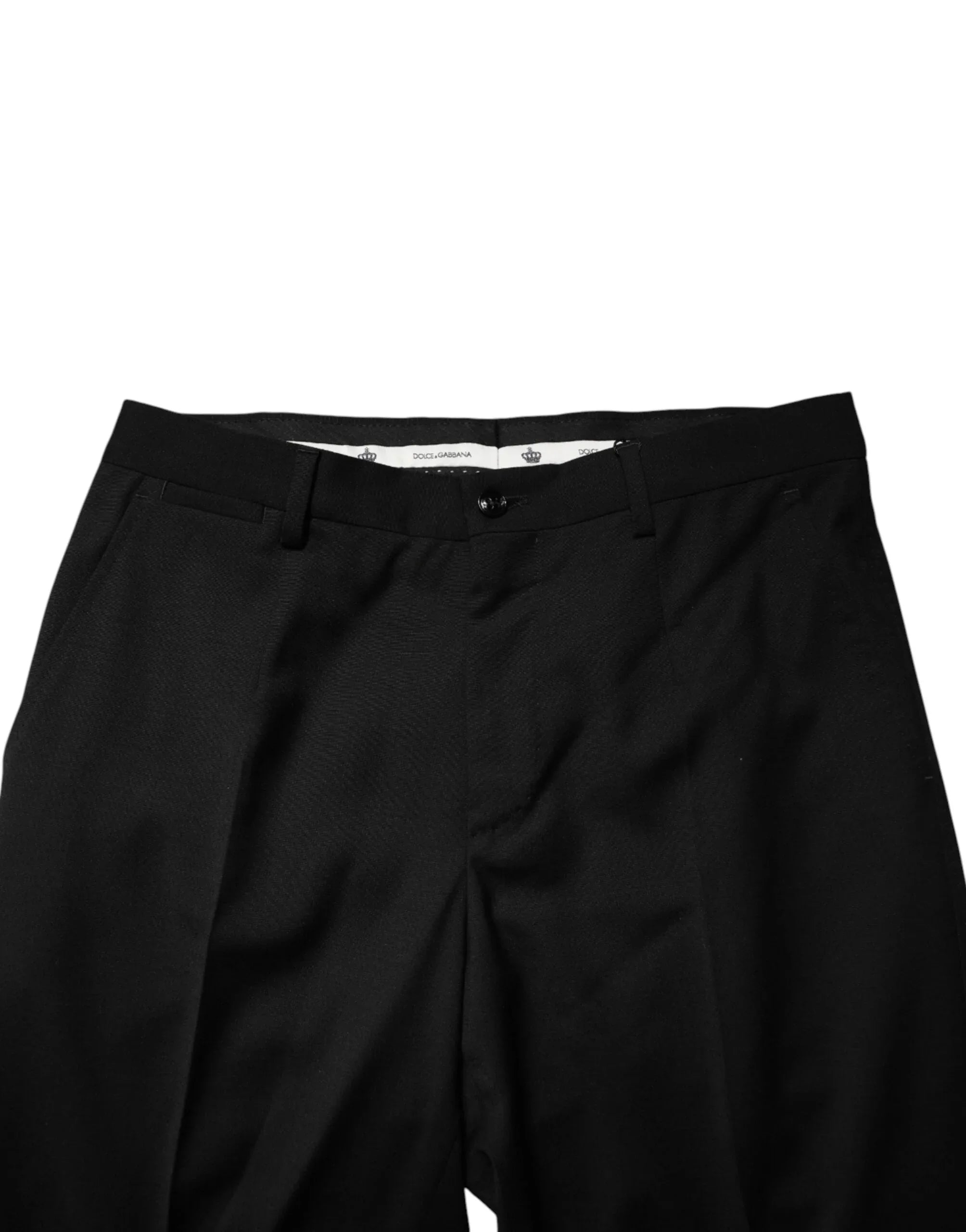 Dolce & Gabbana Black Wool Formal Dress Men Trouser Pants - Zeiniez