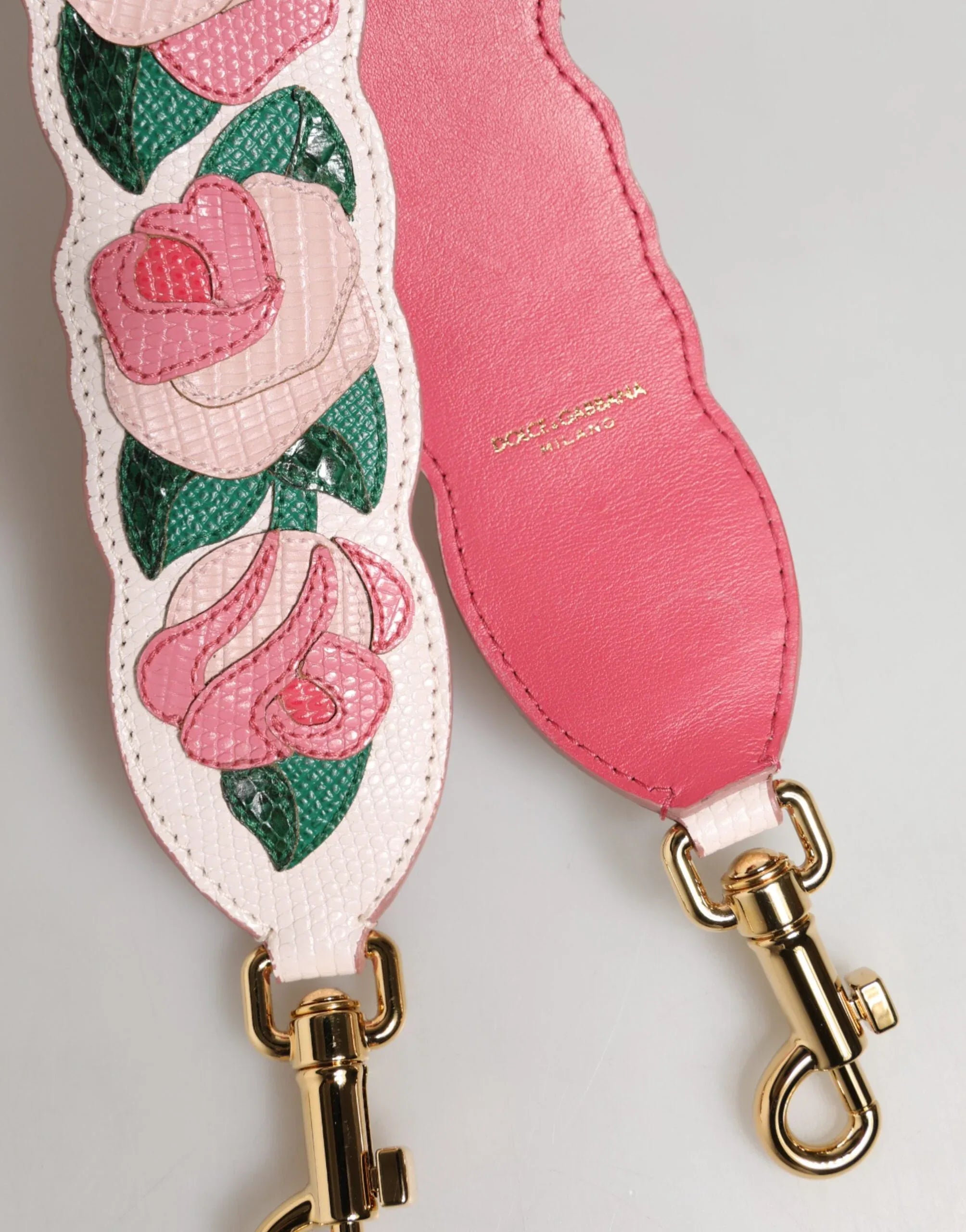 Dolce & Gabbana Strap White Floral Calf Leather Bag Accessory Shoulder - Zeiniez