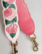 Dolce & Gabbana Strap White Floral Calf Leather Bag Accessory Shoulder