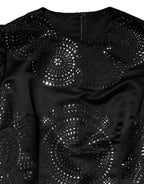 Dolce & Gabbana Black Embellished Short Sleeve Sheath Dress