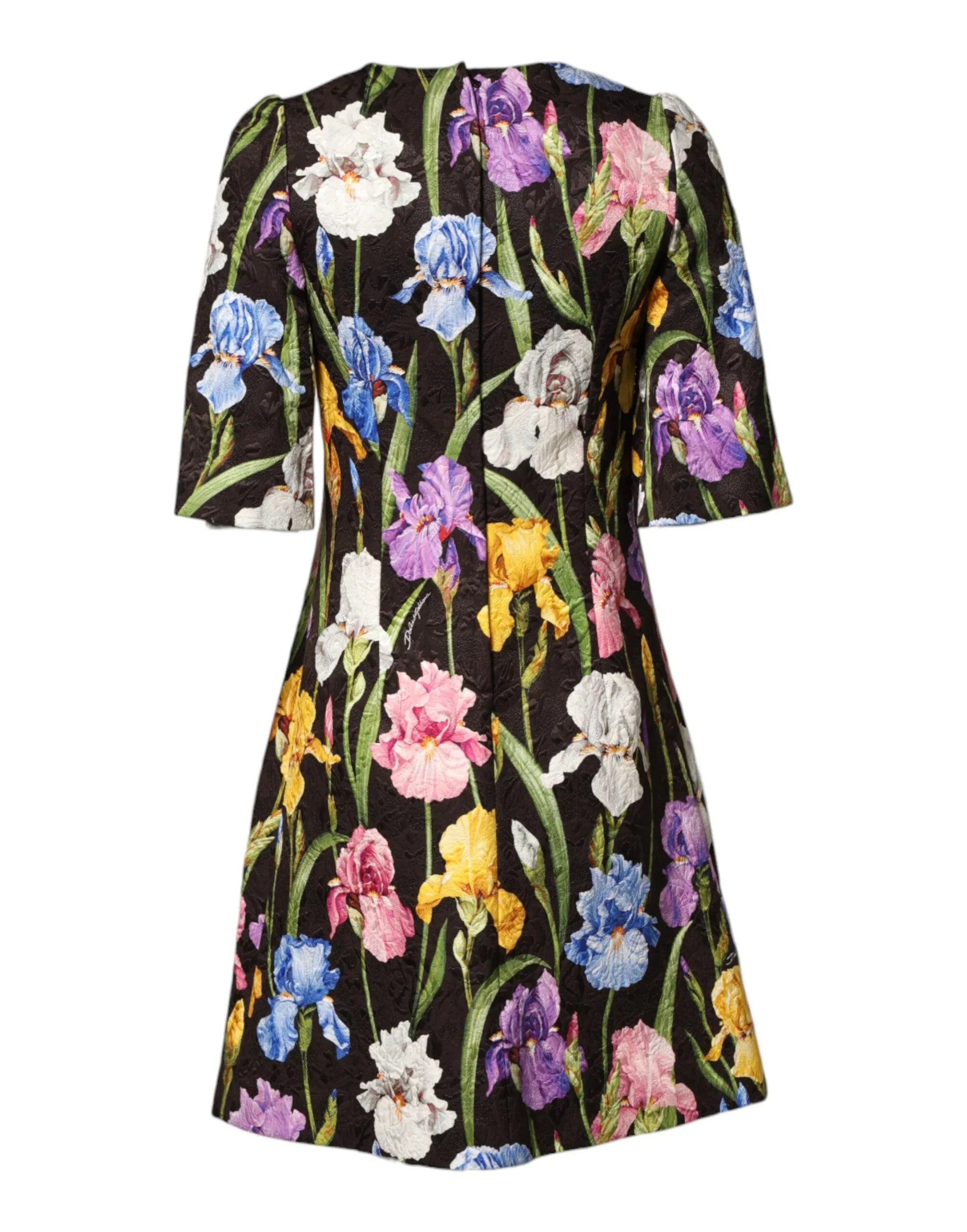 Dolce & Gabbana Black Floral Brocade A-line Mini Dress - Zeiniez