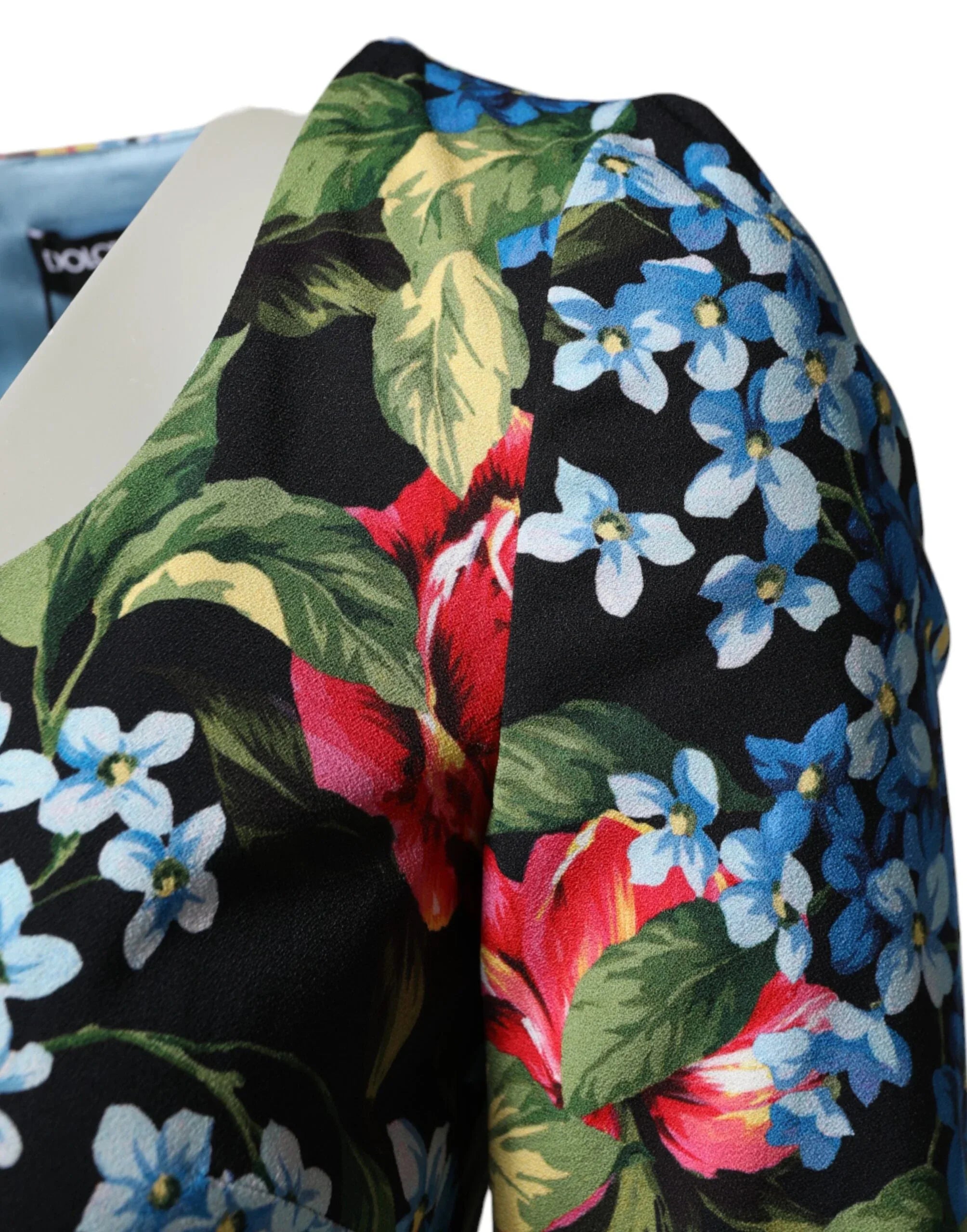 Dolce & Gabbana Black Floral Print Viscose Sheath Midi Dress - Zeiniez