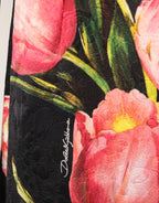 Dolce & Gabbana Black Floral Print Viscose A-line Mini Dress - Zeiniez