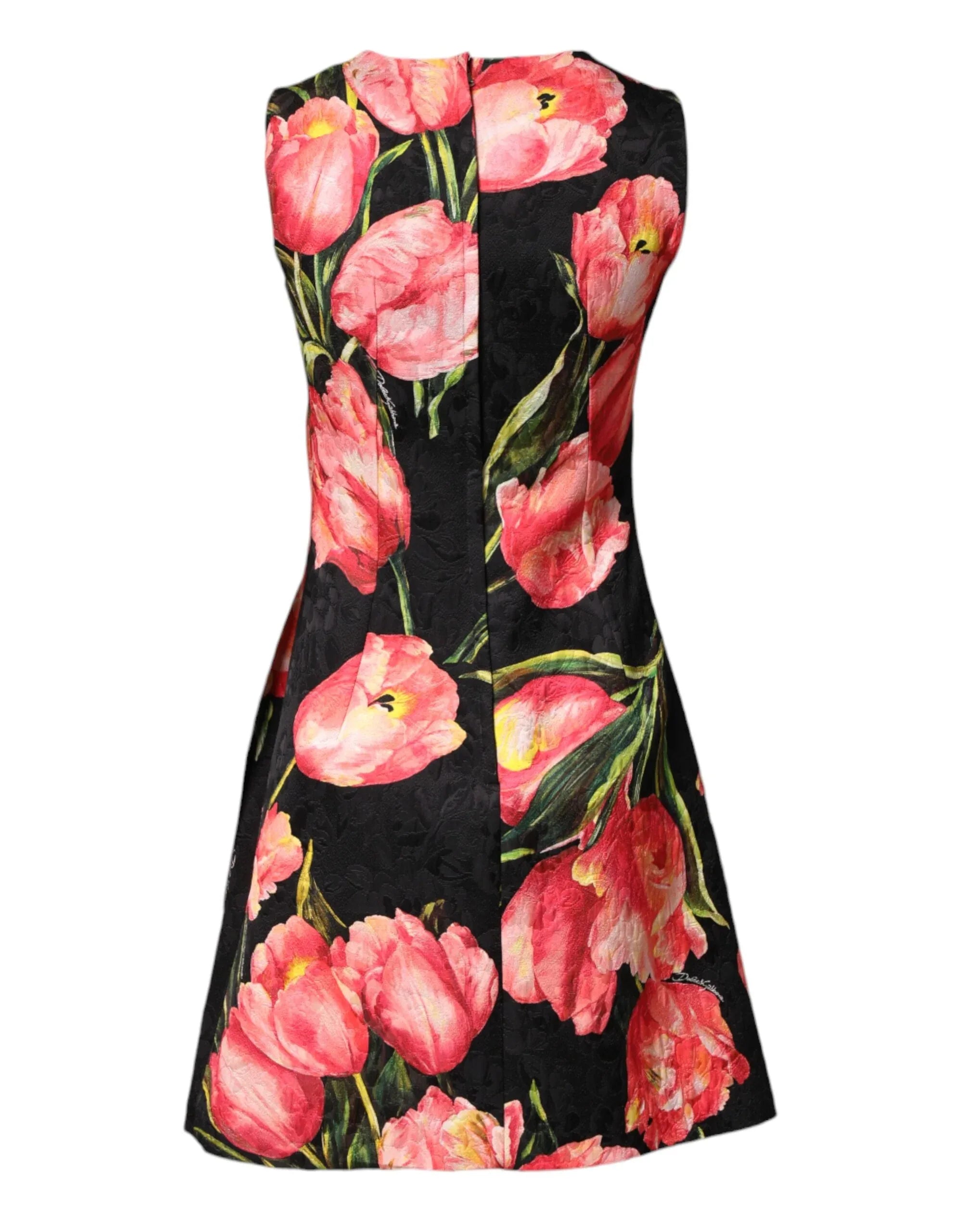 Dolce & Gabbana Black Floral Print Viscose A-line Mini Dress - Zeiniez
