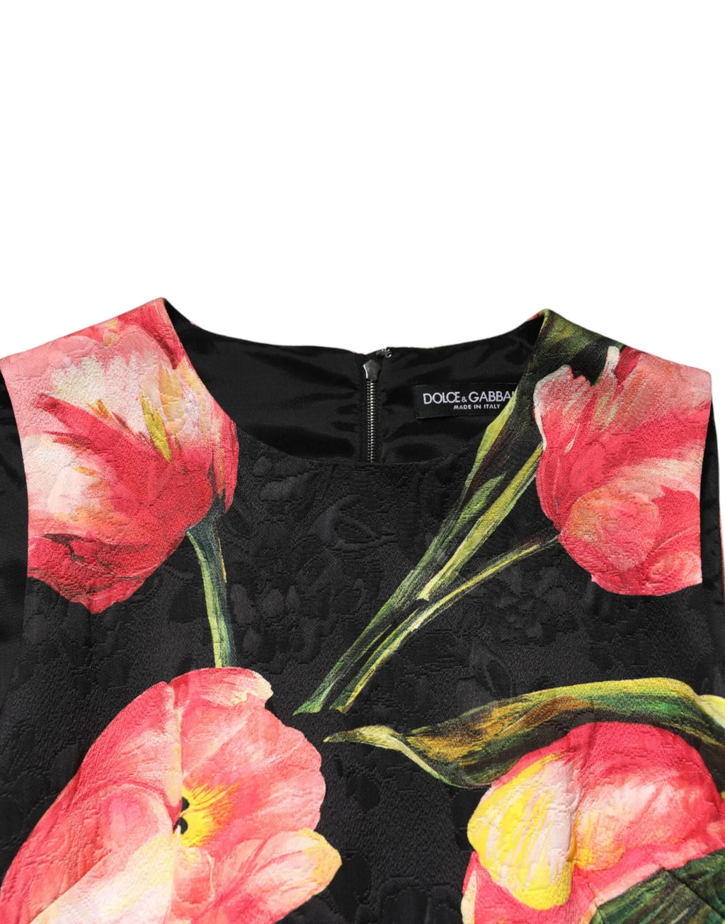 Dolce & Gabbana Black Floral Print Viscose A-line Mini Dress - Zeiniez