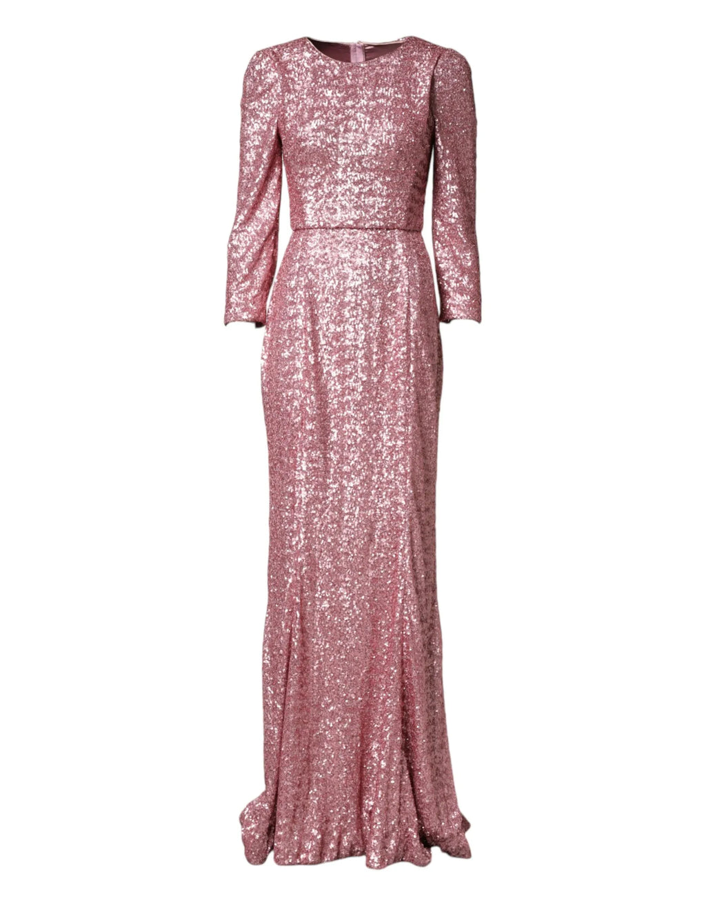 Dolce & Gabbana Pink Sequinned Mermaid Long Gown Dress - Zeiniez