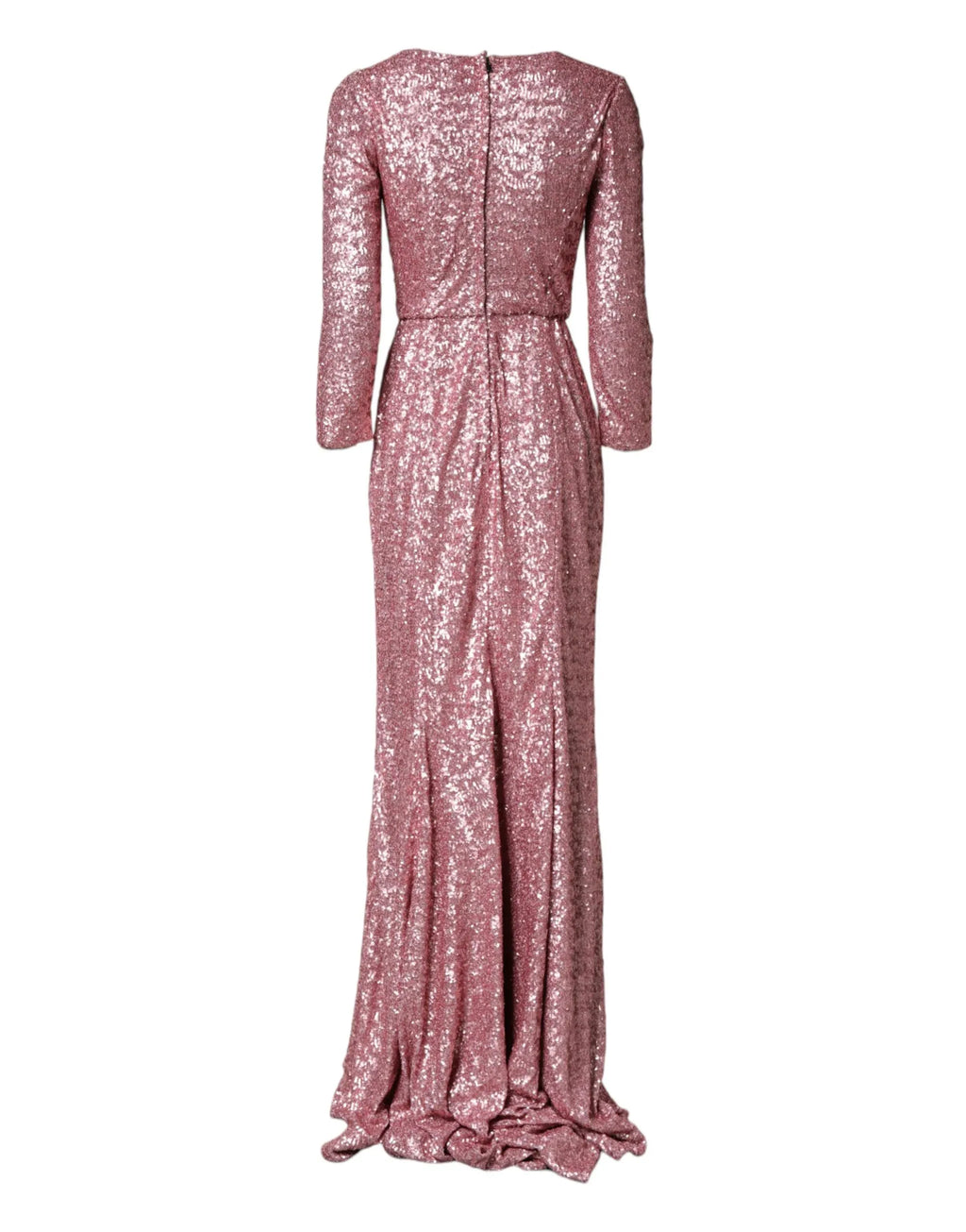 Dolce & Gabbana Pink Sequinned Mermaid Long Gown Dress - Zeiniez