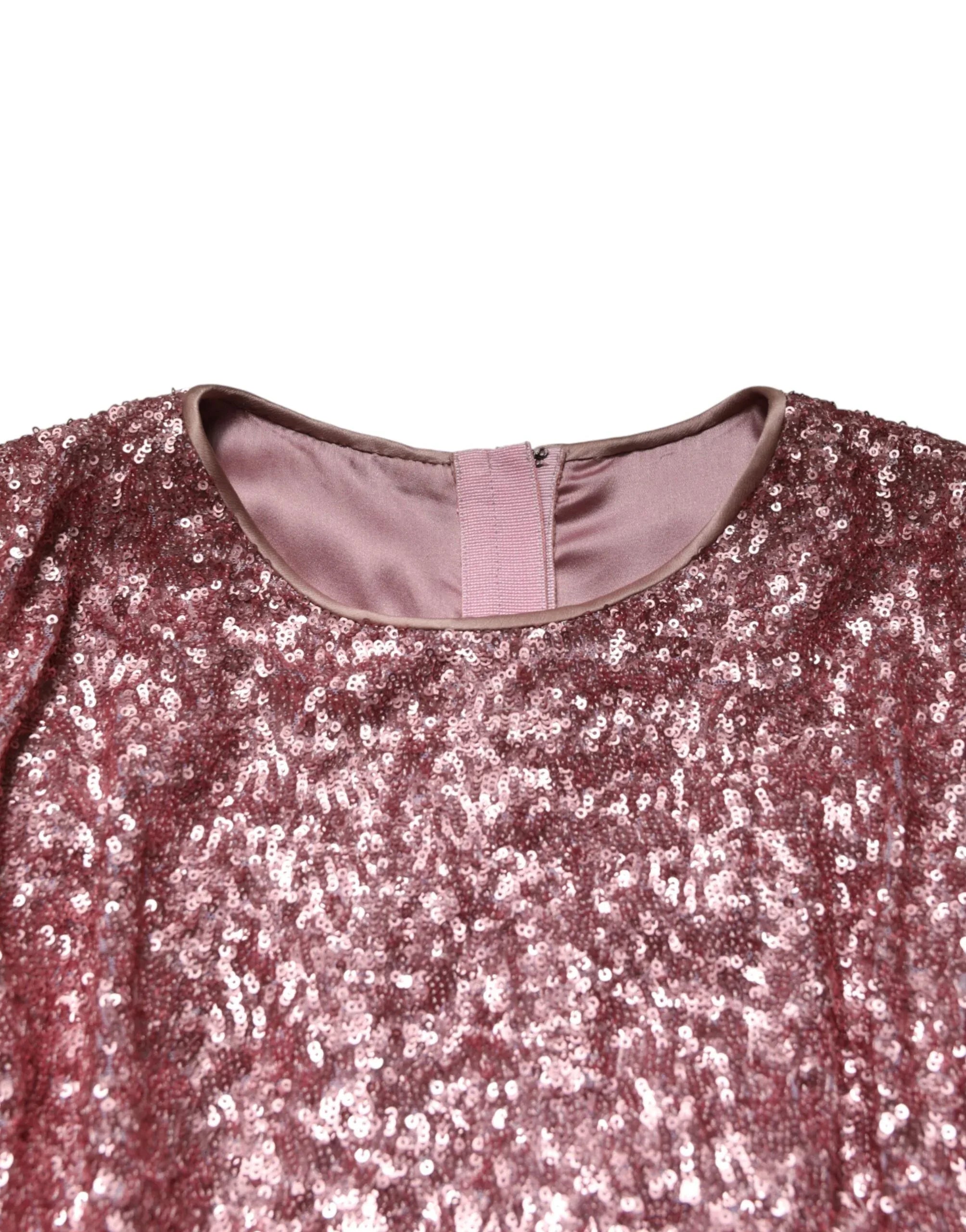 Dolce & Gabbana Pink Sequinned Mermaid Long Gown Dress - Zeiniez