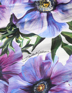 Dolce & Gabbana Purple Anemone Print Pleated Midi Dress - Zeiniez