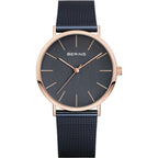 BERING Blue Stainless Steel Dress Watch