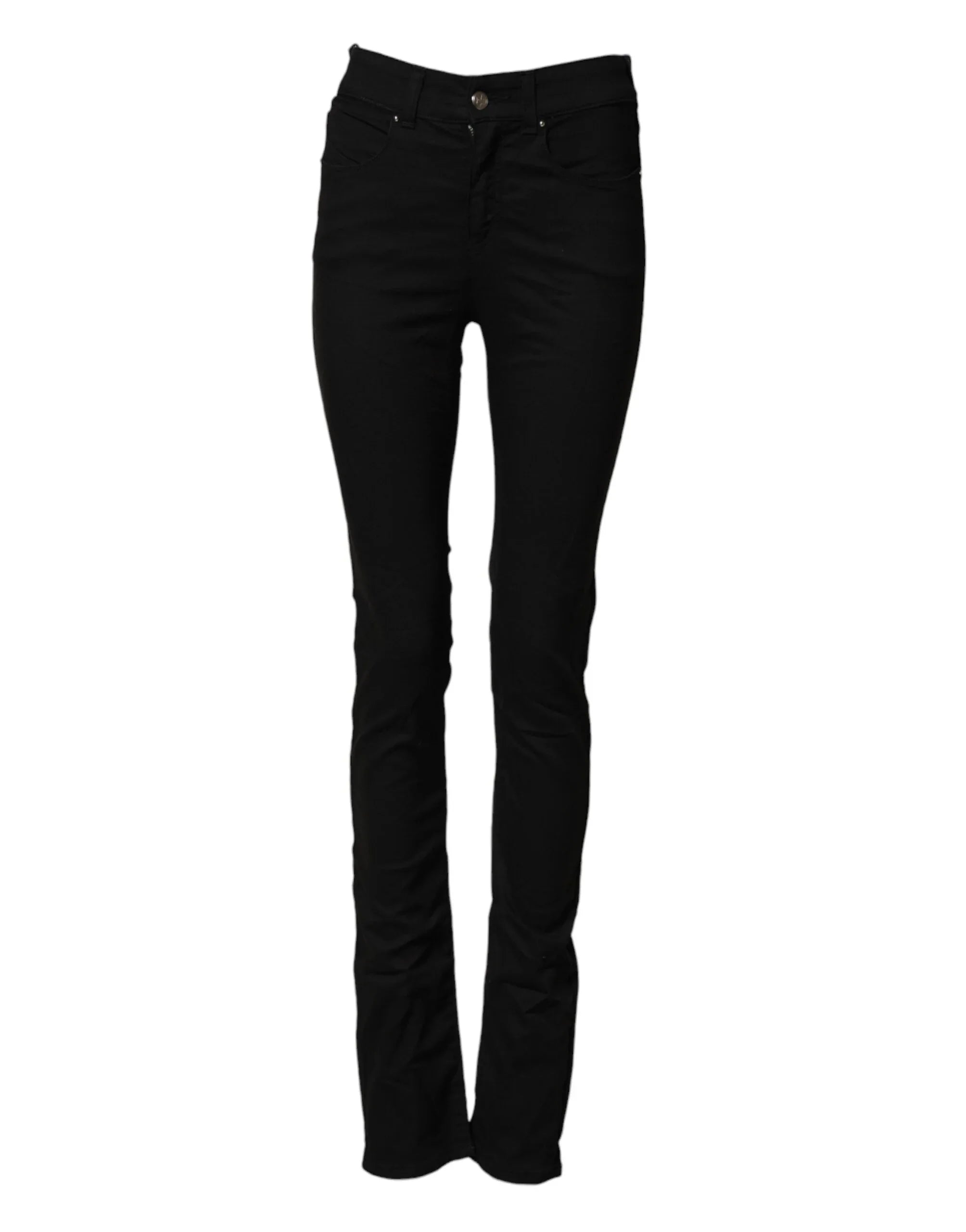 Armani Jeans Black Mid Waist Cotton Stretch Skinny Denim Jeans - Zeiniez