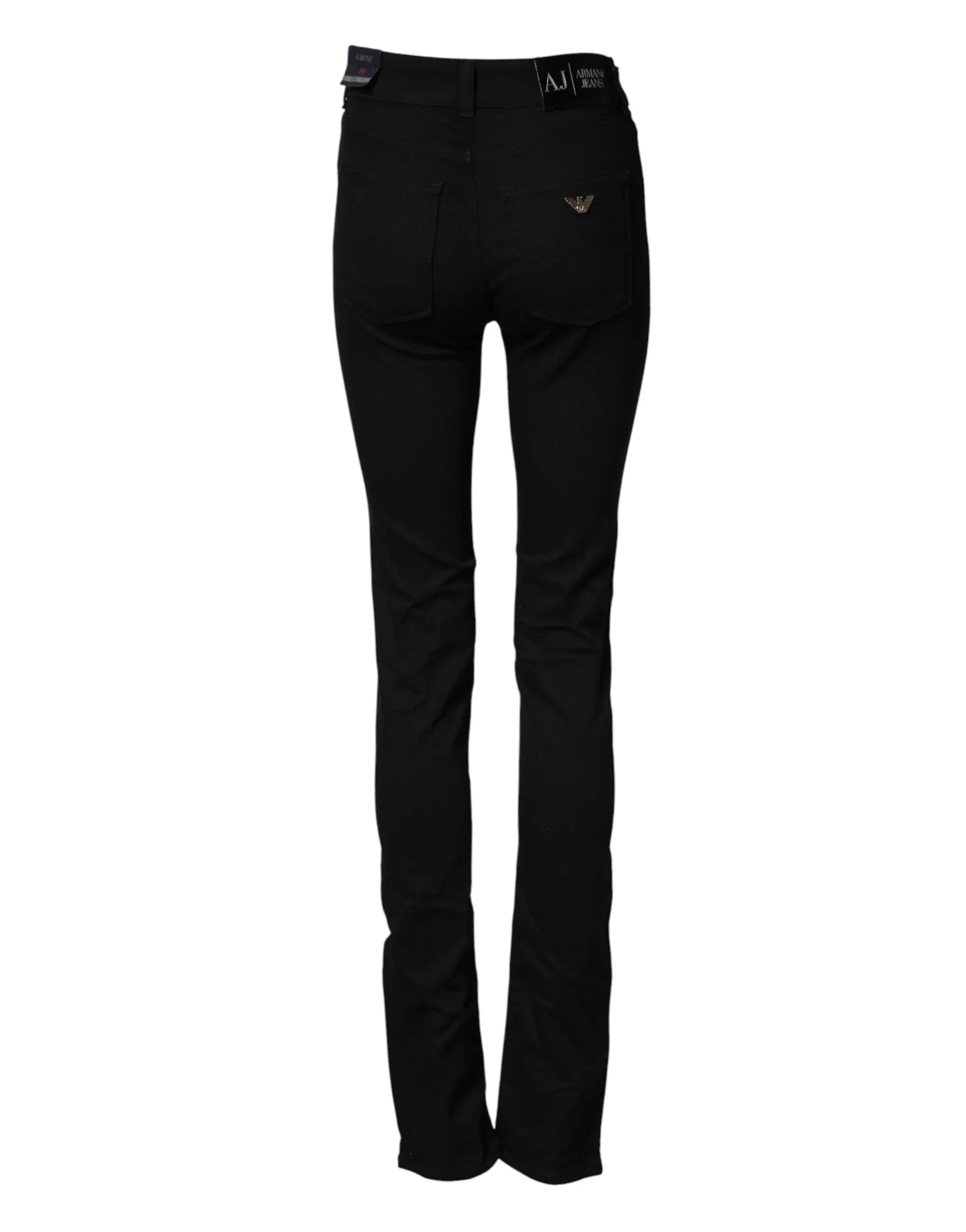 Armani Jeans Black Mid Waist Cotton Stretch Skinny Denim Jeans - Zeiniez