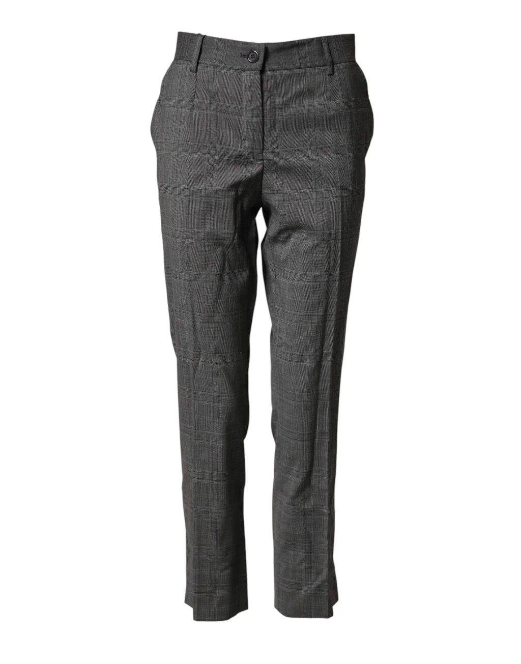 Dolce & Gabbana Dark Gray Check Tartan VirginWool Dress Pants - Zeiniez