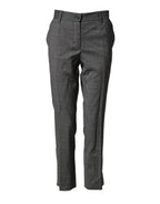 Dolce & Gabbana Dark Gray Check Tartan VirginWool Dress Pants - Zeiniez