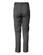 Dolce & Gabbana Dark Gray Check Tartan VirginWool Dress Pants - Zeiniez