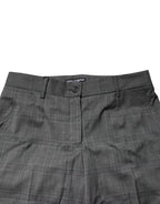 Dolce & Gabbana Dark Gray Check Tartan VirginWool Dress Pants - Zeiniez