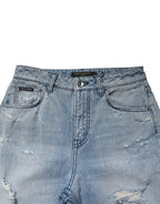 Dolce & Gabbana LightBlue Ripped Washed BOYFRIEND Denim Jeans - Zeiniez