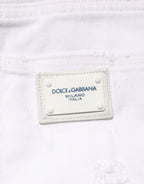 Dolce & Gabbana White Distressed Cotton BOYFRIEND Denim Jeans - Zeiniez