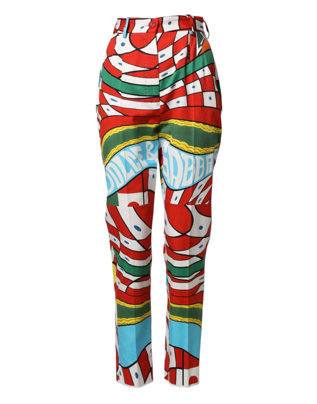 Dolce & Gabbana Multicolor Geometric Pattern Straight Pants - Zeiniez