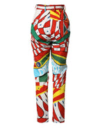 Dolce & Gabbana Multicolor Geometric Pattern Straight Pants - Zeiniez