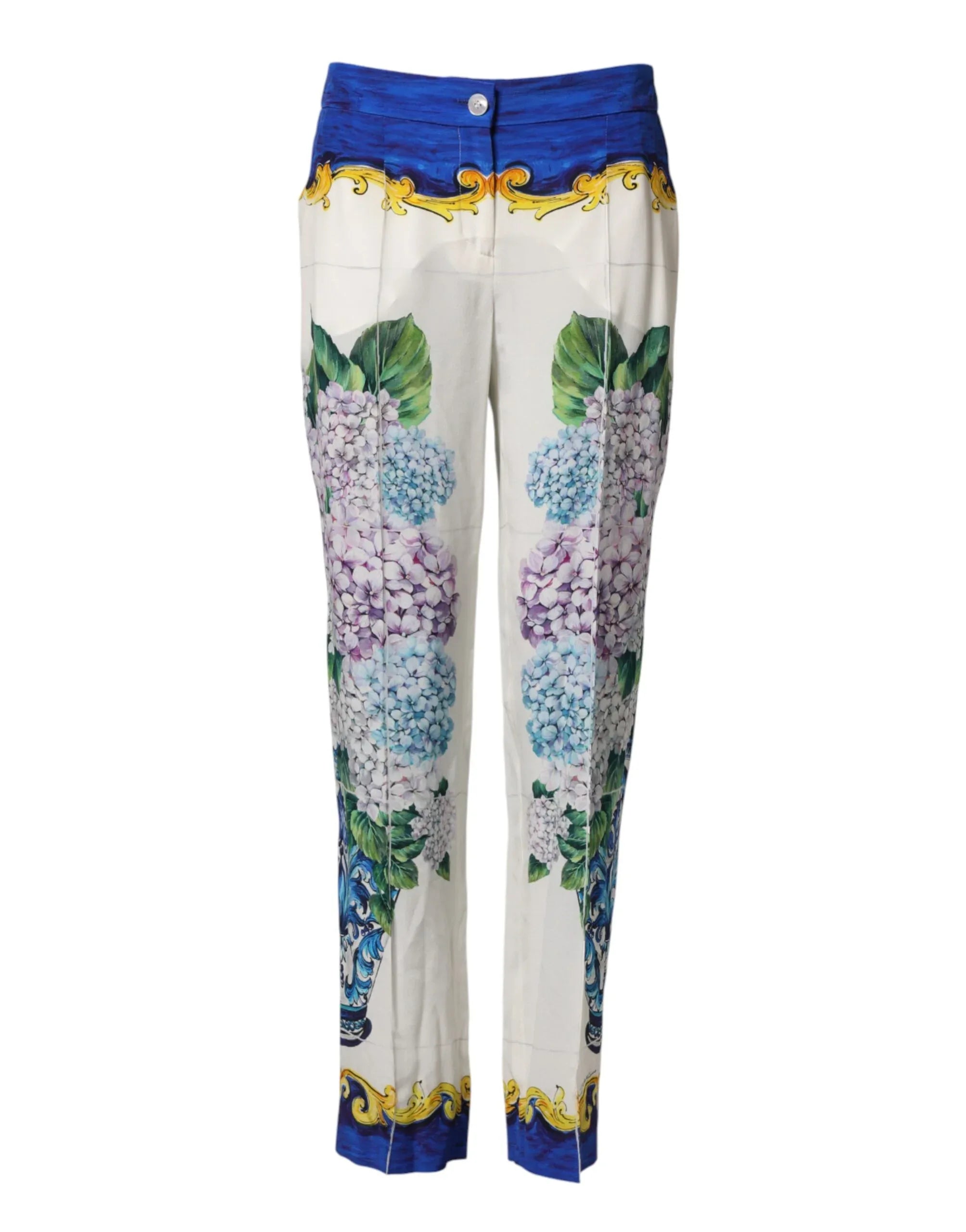 Dolce & Gabbana Multicolor Floral Pattern Straight Leg Pants - Zeiniez