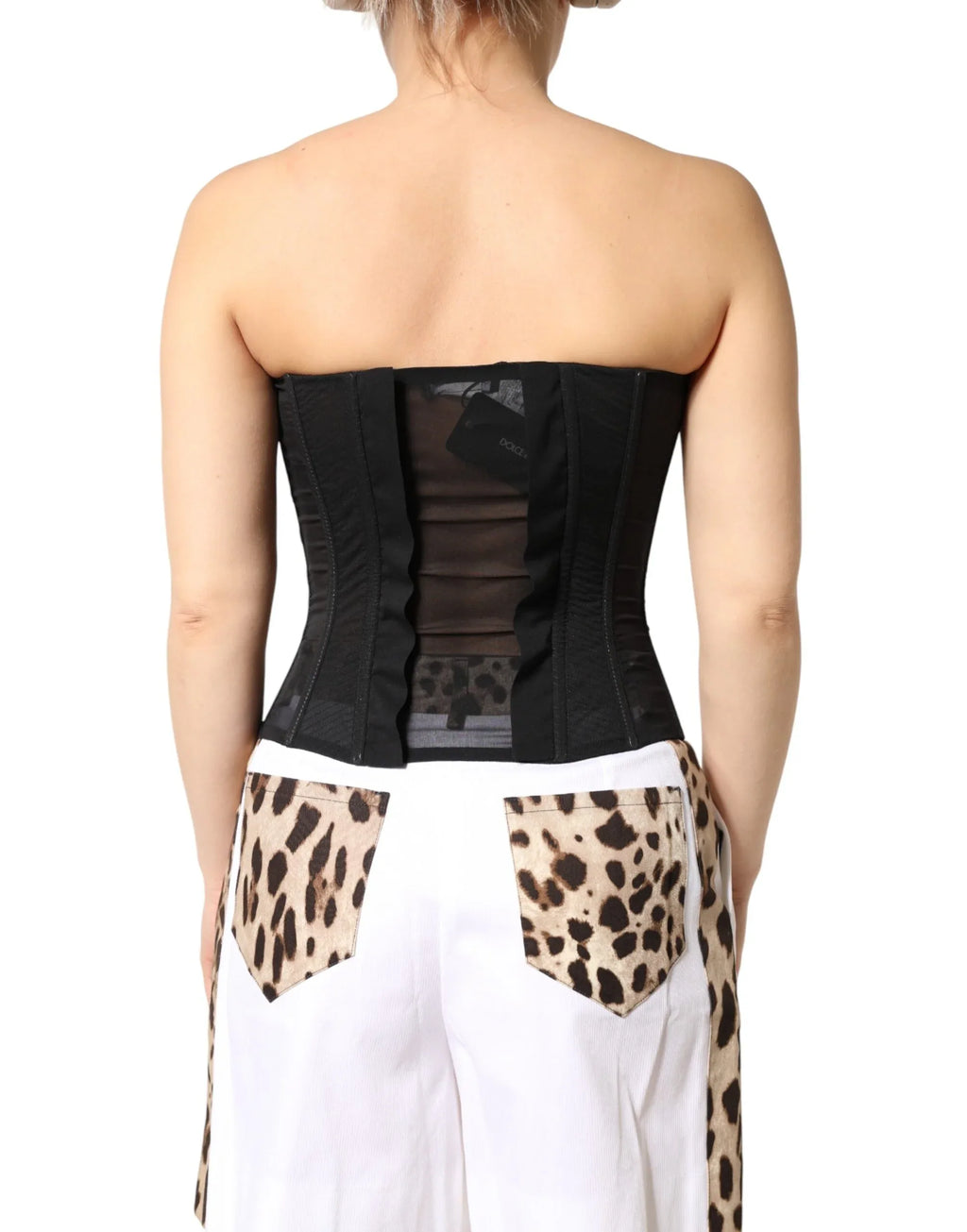 Dolce & Gabbana Black Silk Lace Bustier Corset Strapless Top - Zeiniez