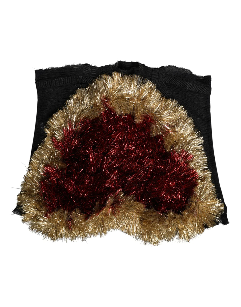 Dolce & Gabbana Black Gold Heart Bustier Corset Tinsel Top - Zeiniez